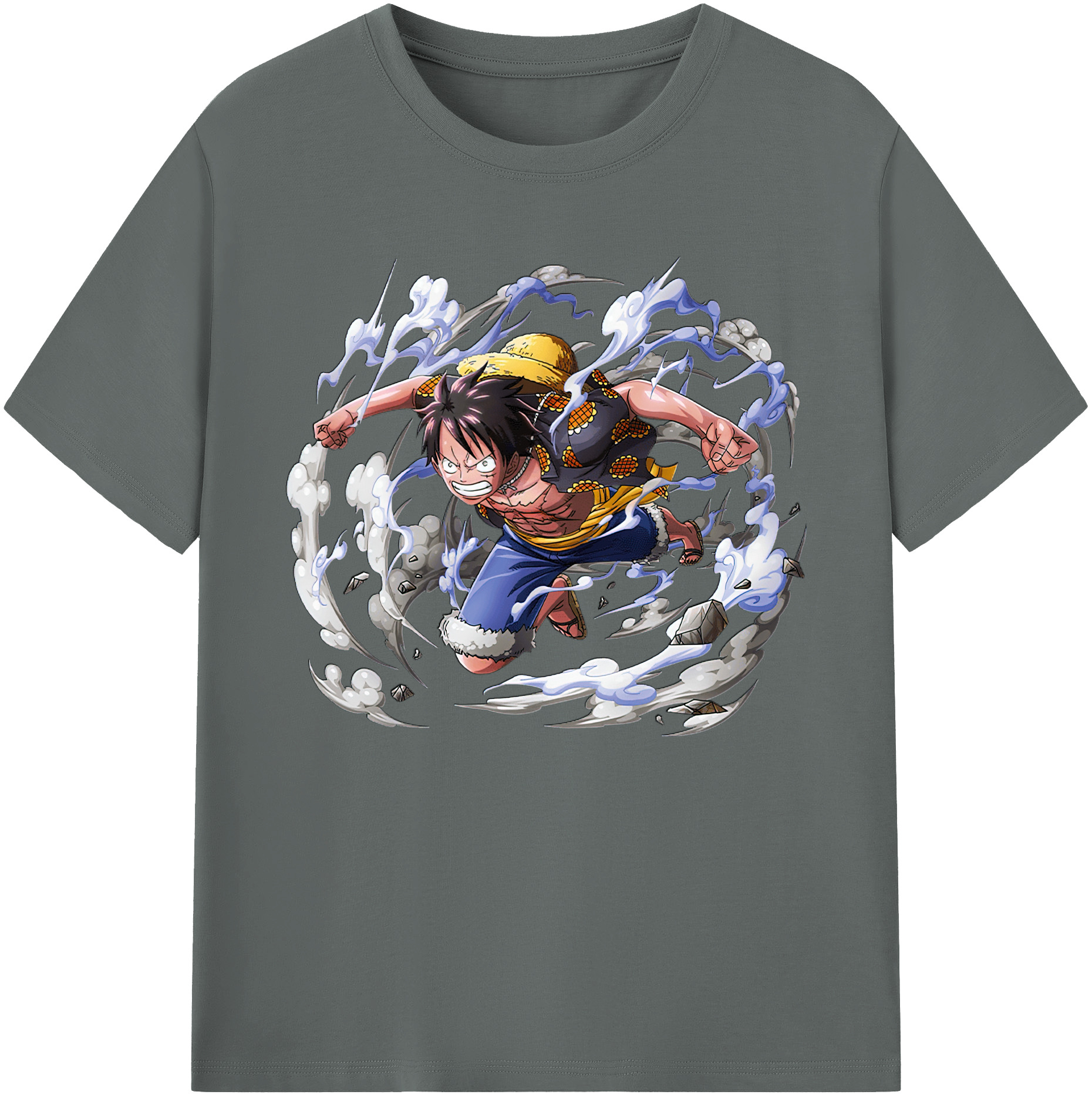 ワンピース モンキー・D・ルフィ ONE PIECE Monkey D. Luffy 綿100％ メンズ半袖Tシャツ｜肌触りやわらか＆通気性